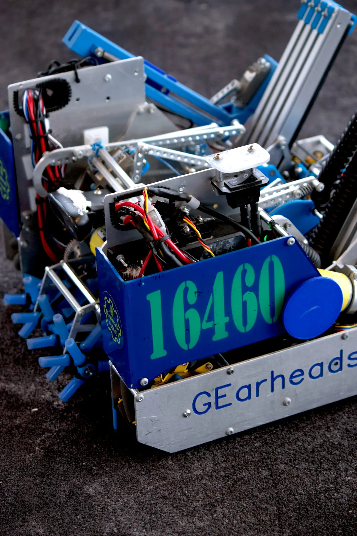 A competition robot built by the robotics club